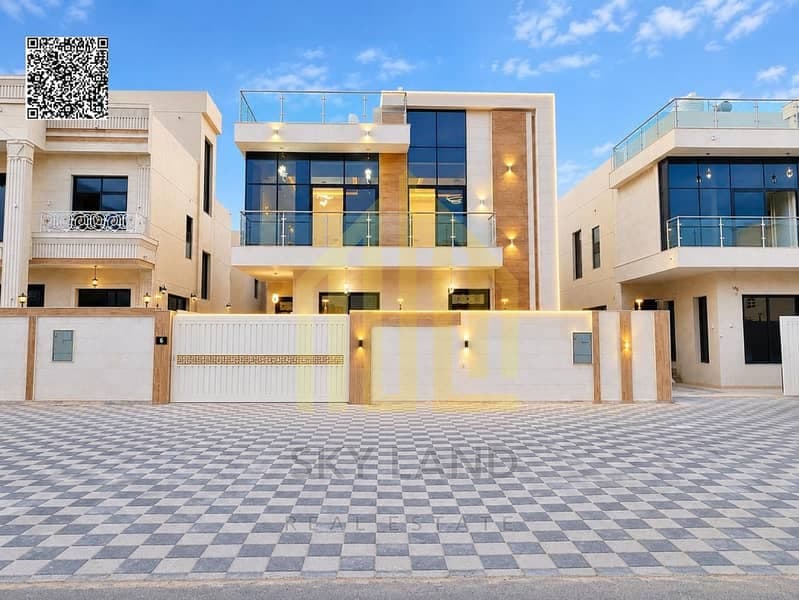 Luxury modern villa for sale in Al Helio | Ground floor, first floor, and roof | Registration fees included | Prime location near schools and amenitie, Al Helio