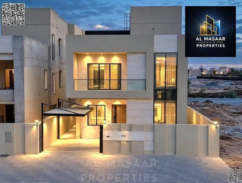 Villa for sale on Sheikh Mohammed Bin Zayed Road, located on a main street near the park. It features two floors and a rooftop terrace. Freehold owner, photo 2